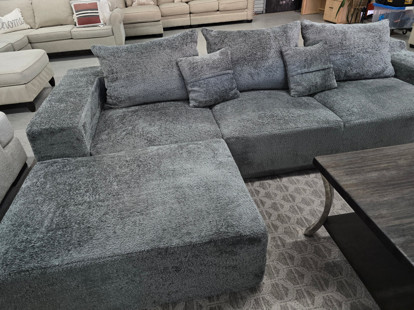 Gray L-Shaped Sectional Couch