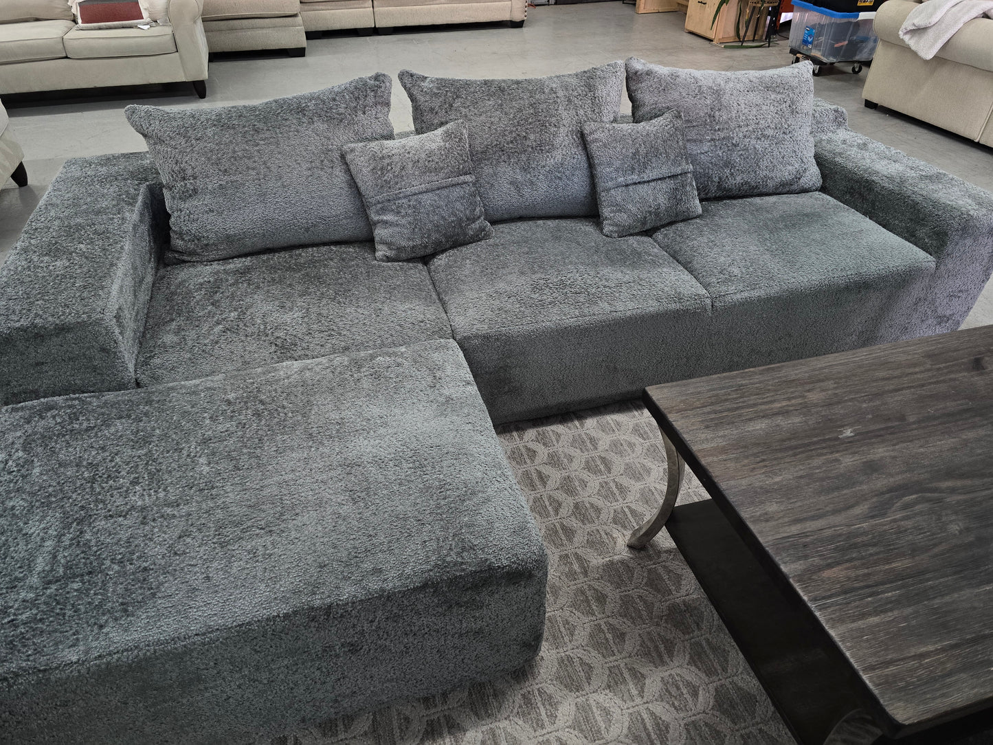 Gray L-Shaped Sectional Couch
