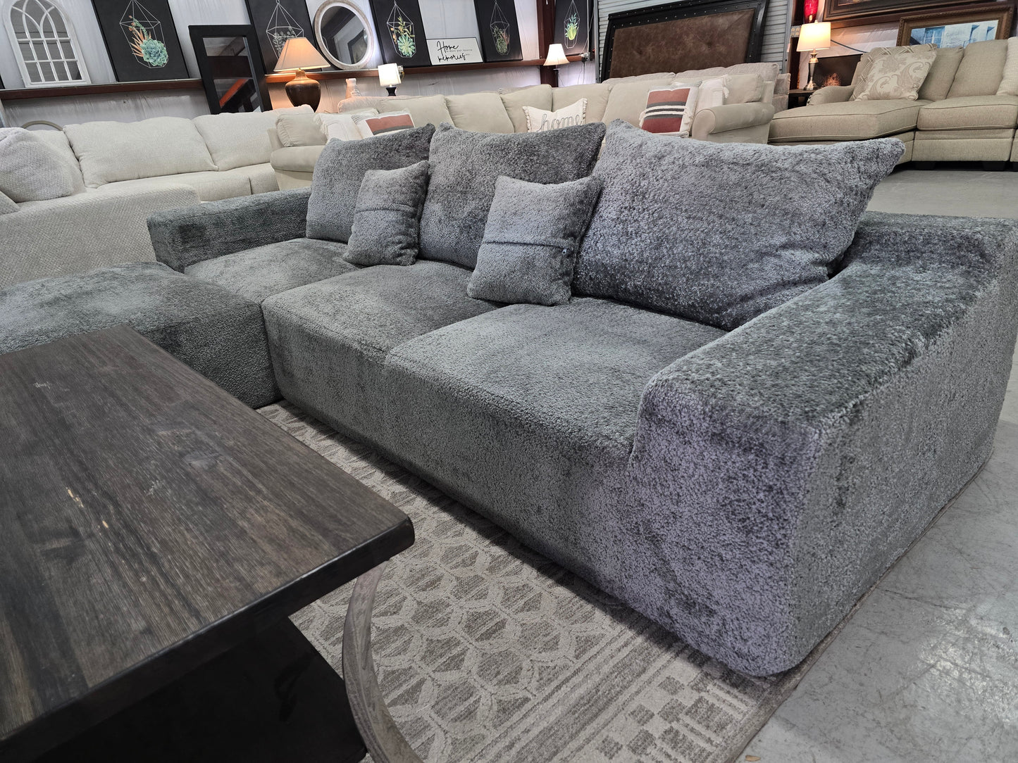 Gray L-Shaped Sectional Couch