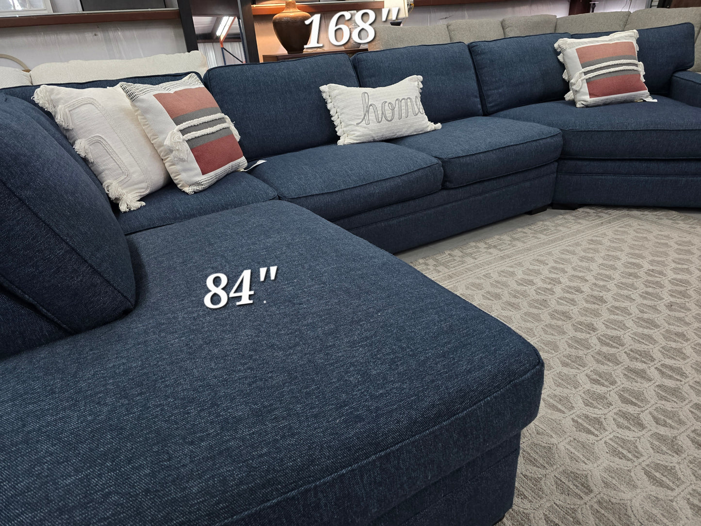 Large Blue Sectional Couch