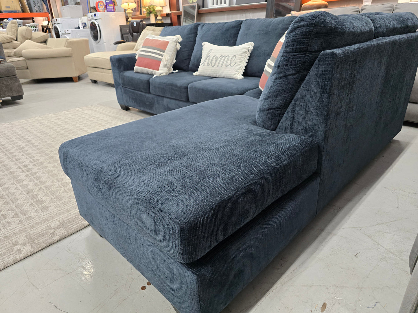 Blue L-Shaped Sectional Couch with Chaise Lounge – Ashley Furniture
