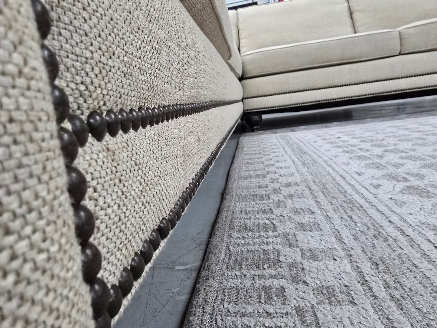 Luxury Bernhardt Nailhead Sectional Sofa – Like New