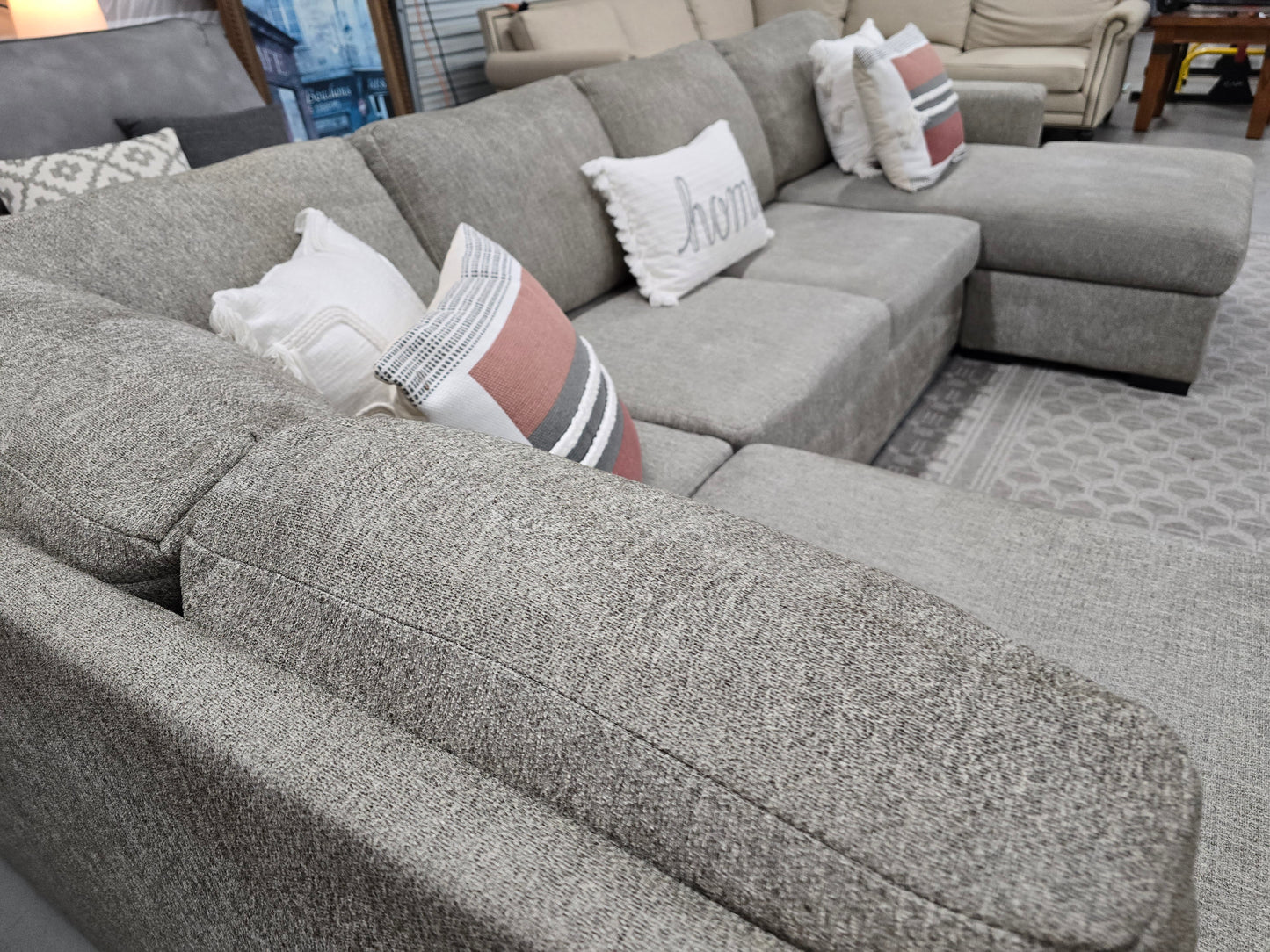 Light Gray U-Shaped Sectional Couch with Double Chaise – Living Spaces