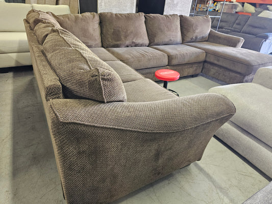 Brown U-shaped Sectional Couch