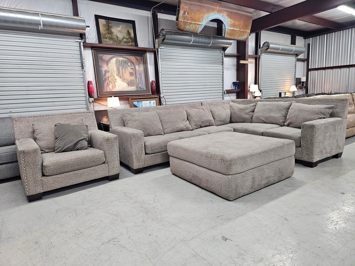 Massive Oversized Sectional Couch with Ottoman & Chair – Living Spaces - D26