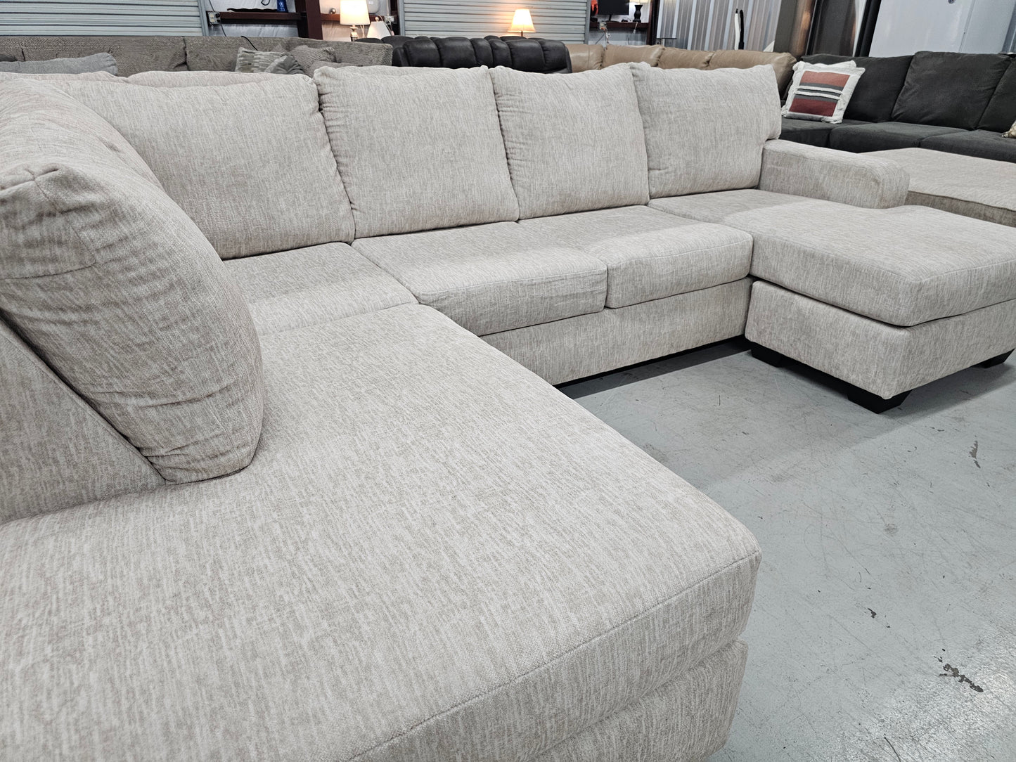 Beautiful Beige U-Shaped Sectional Couch – Ashley Furniture - D29