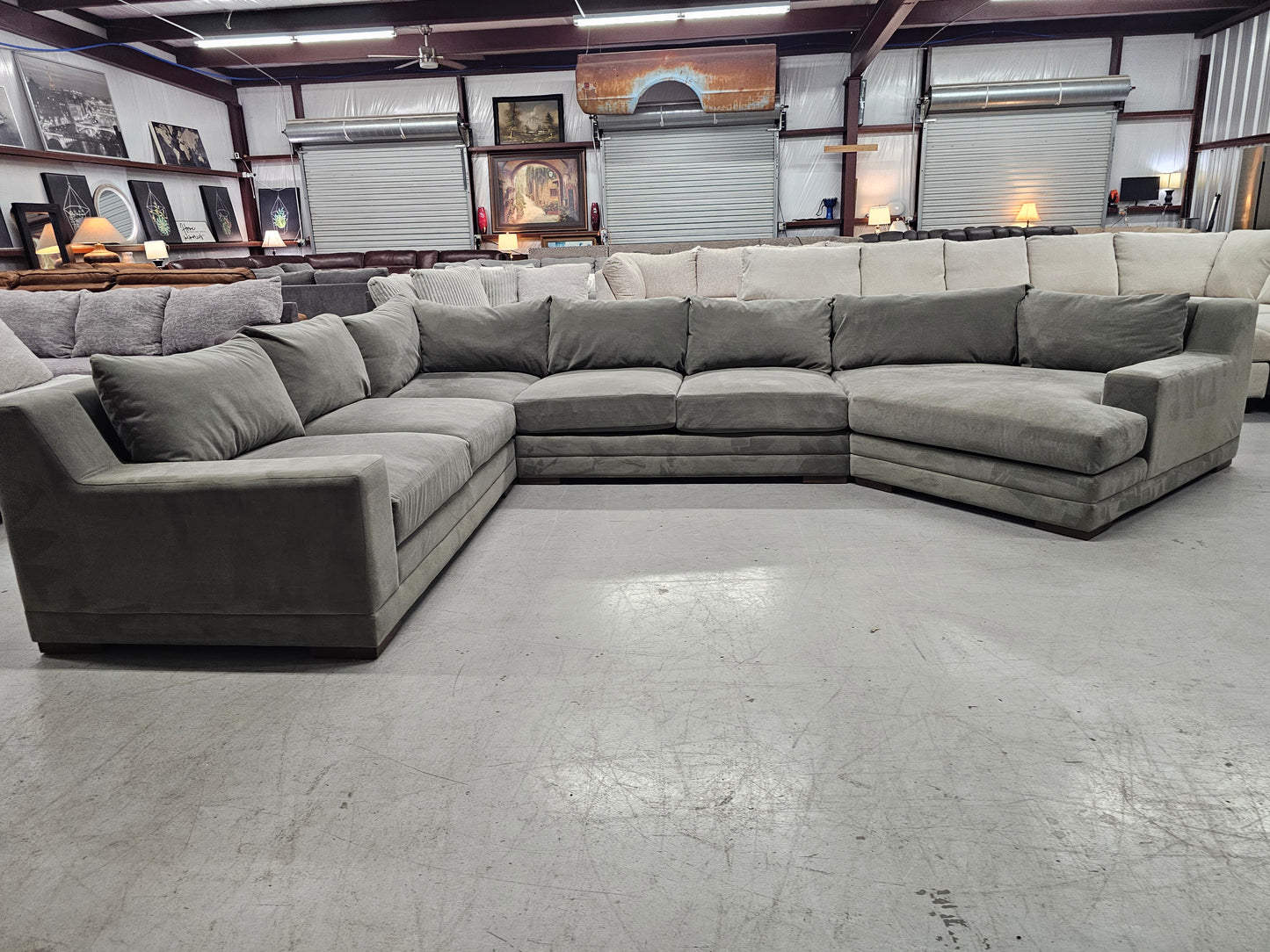 Huge Olive Green Sectional Couch – Jonathan Louis - D42