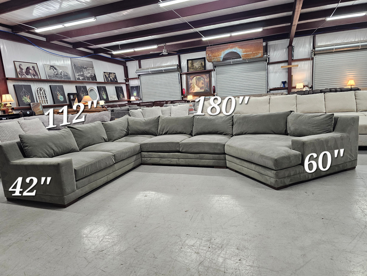 Huge Olive Green Sectional Couch – Jonathan Louis - D42