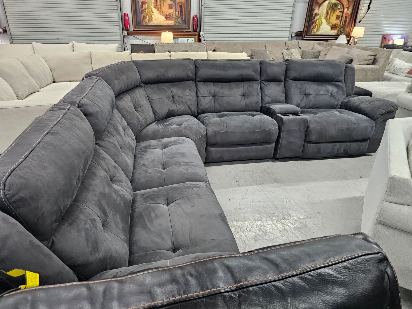 Reclining Gray Modular Sectional Couch - D59