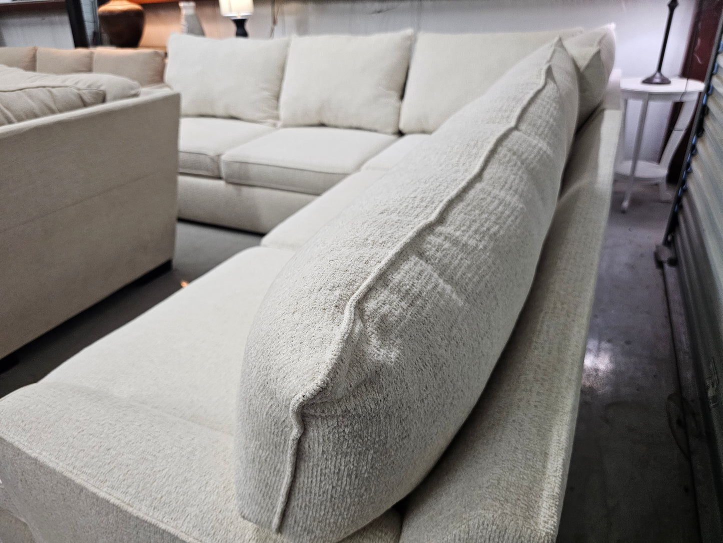 L-Shaped Beige Living Spaces Sectional Couch - D51