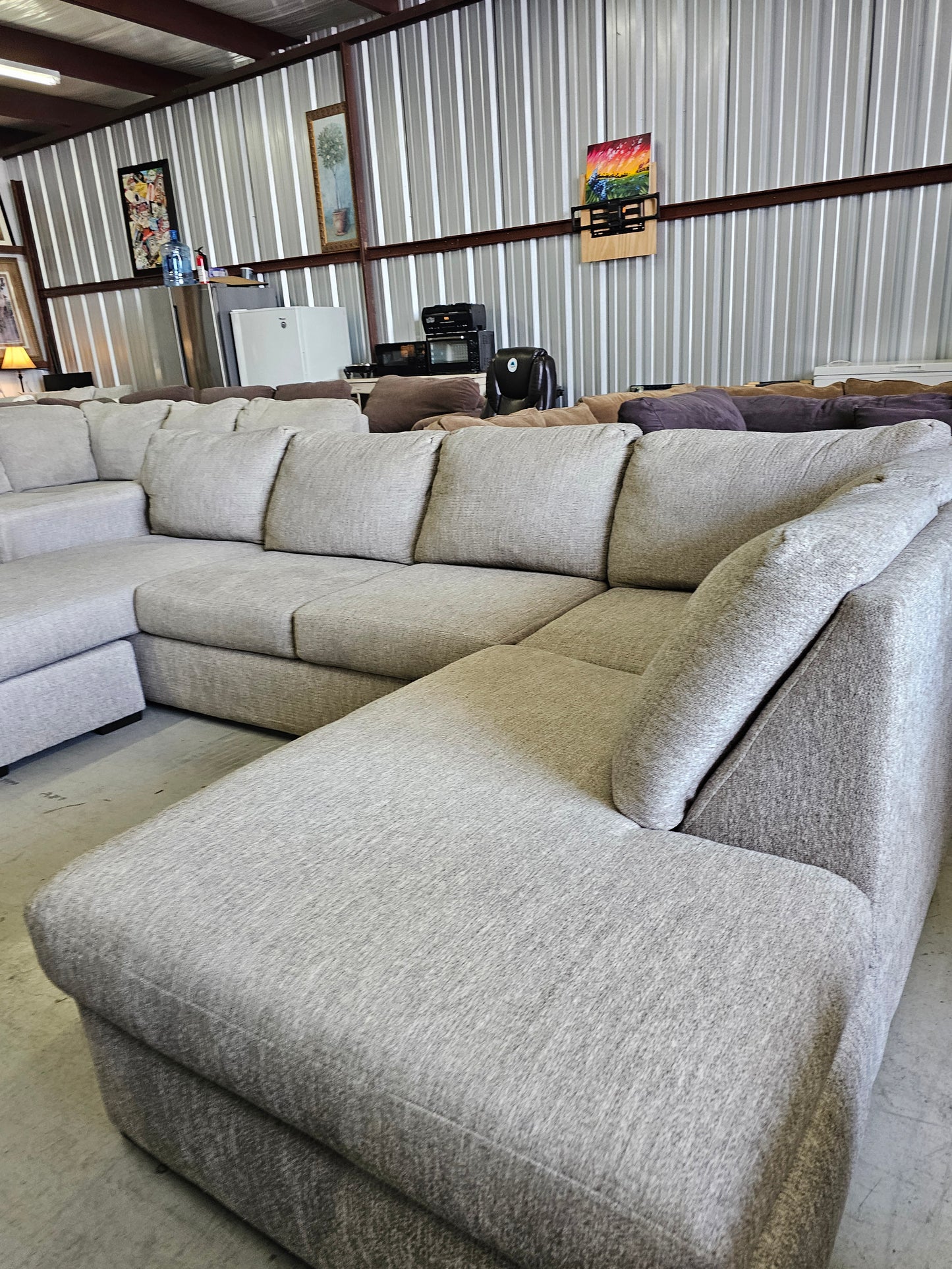 Light Gray U-Shaped Living Spaces Sectional Couch - D79