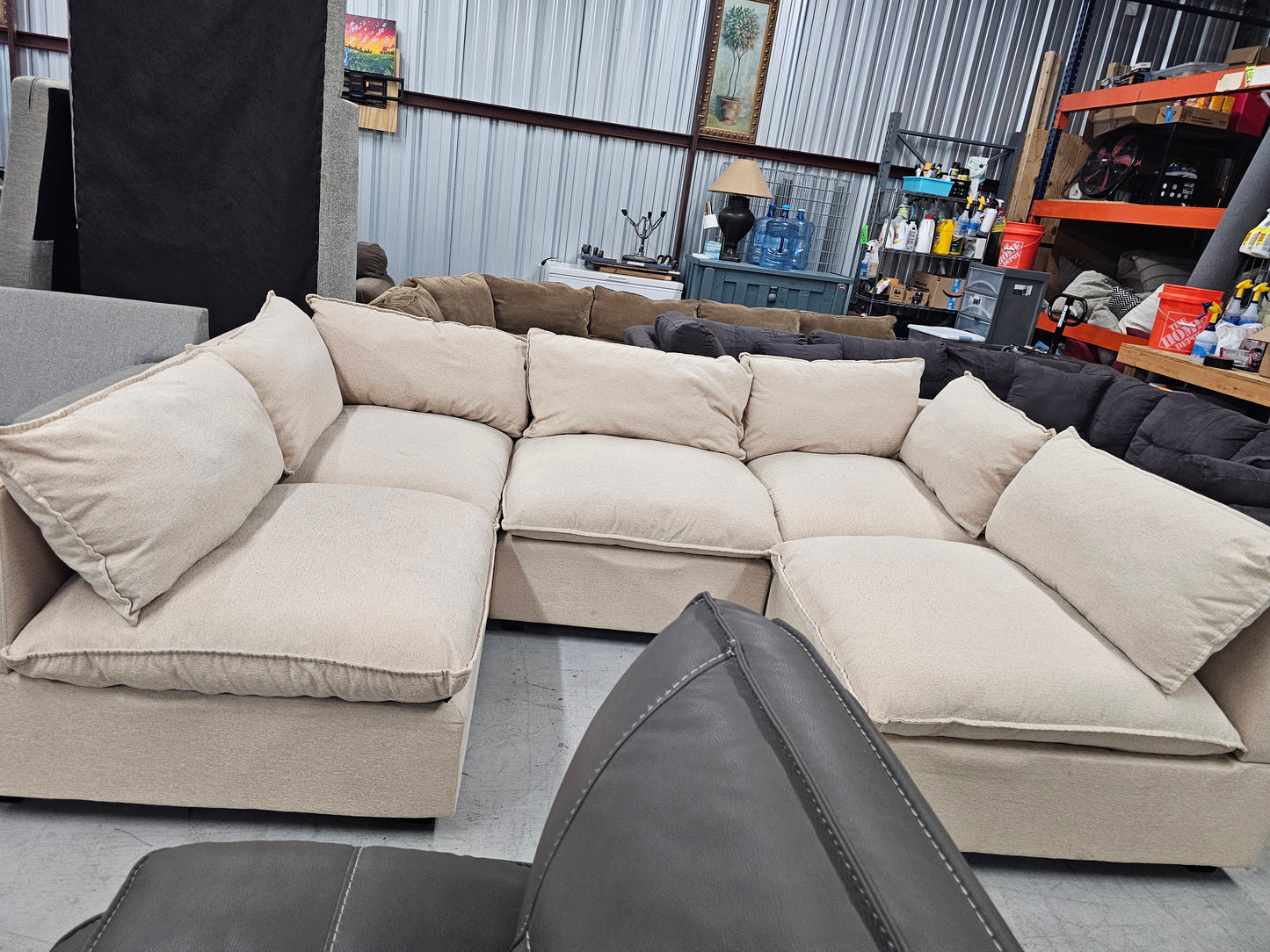 Modular Beige Ashley Furniture Sectional Couch - D84