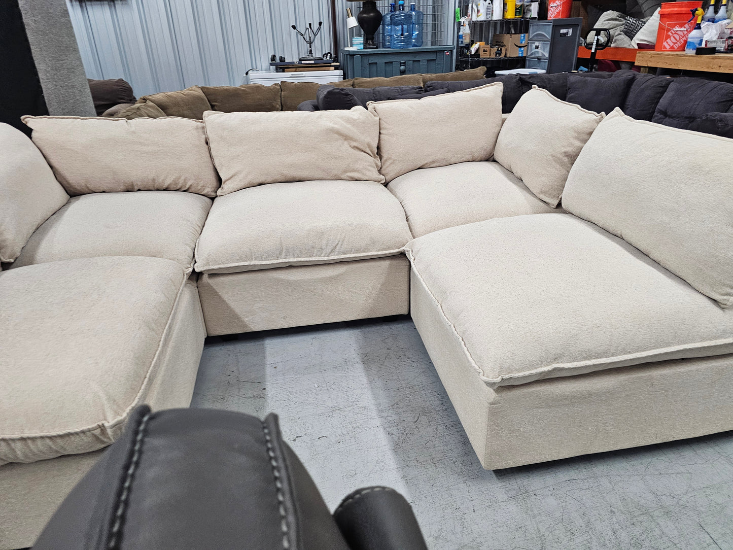 Modular Beige Ashley Furniture Sectional Couch - D84