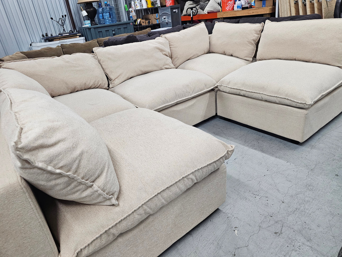 Modular Beige Ashley Furniture Sectional Couch - D84