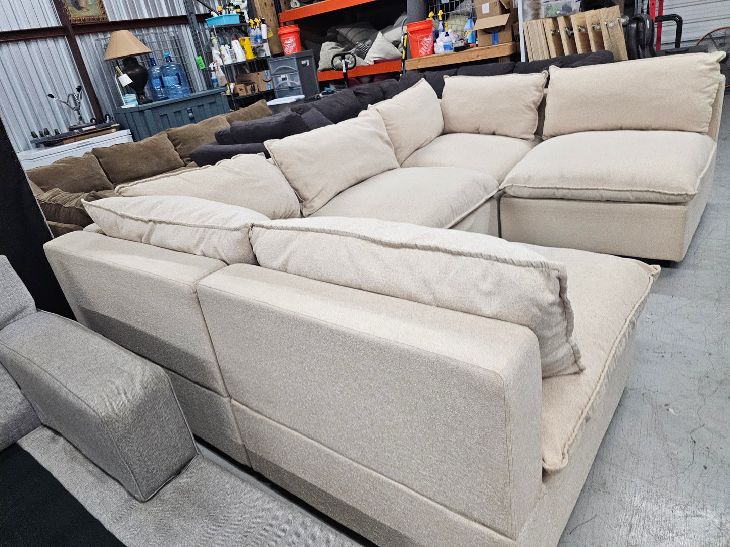 Modular Beige Ashley Furniture Sectional Couch - D84
