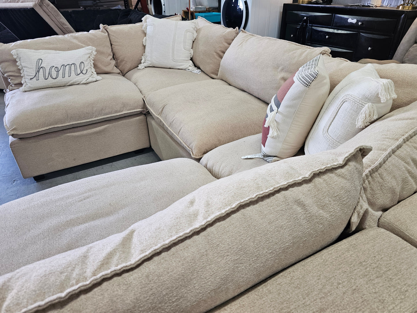 Modular Beige Ashley Furniture Sectional Couch - D84
