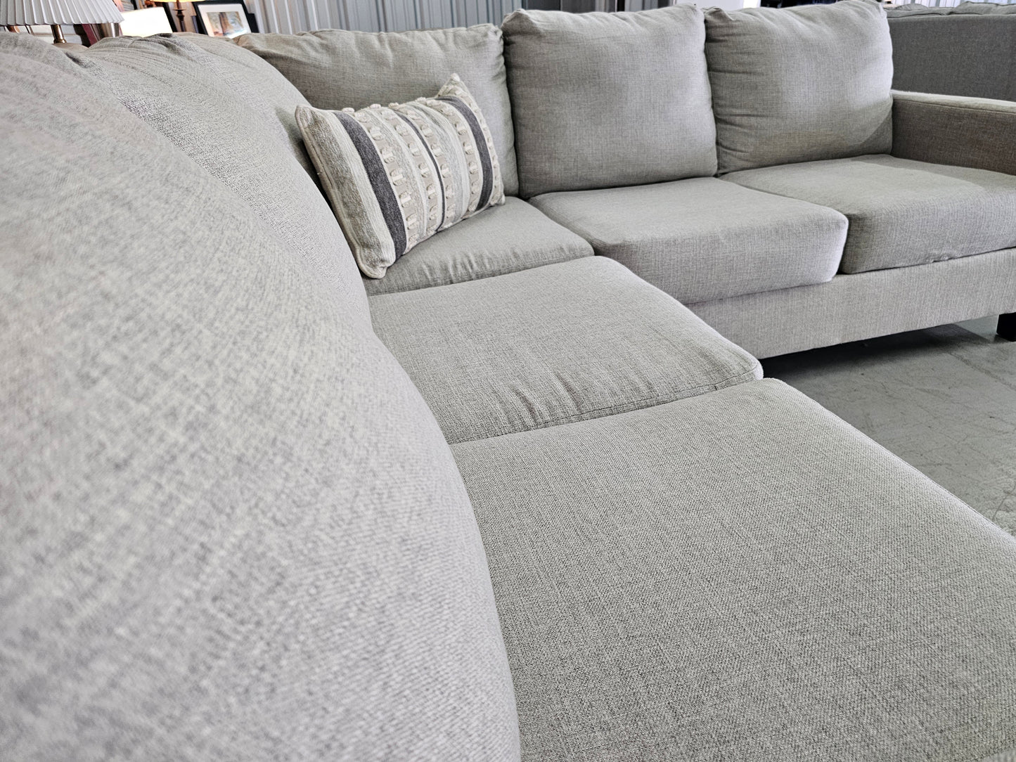 L-Shaped Light Gray Ashley Furniture Sectional Couch - D80