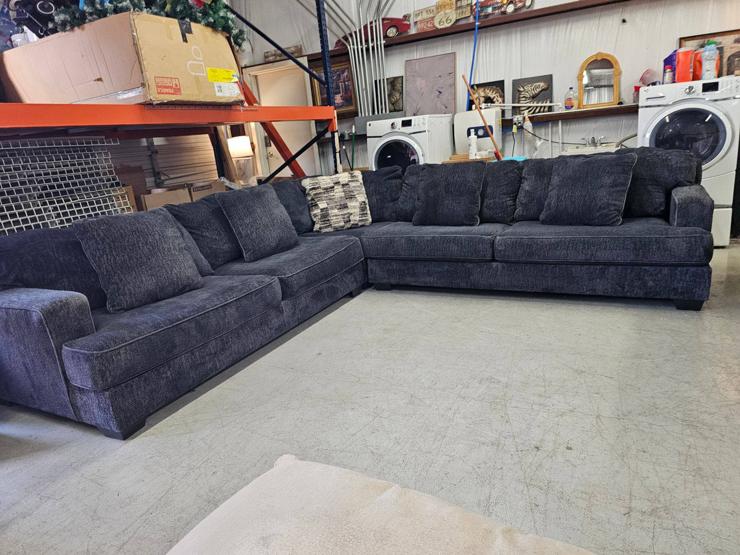 Large Cozy Ashley Furniture Sectional Couch - D83