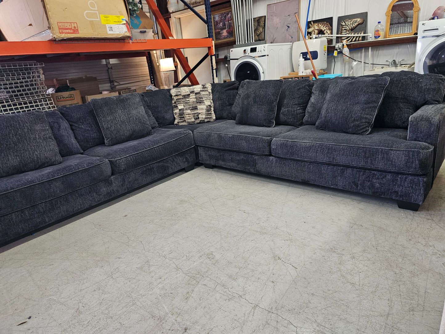 Large Cozy Ashley Furniture Sectional Couch - D83
