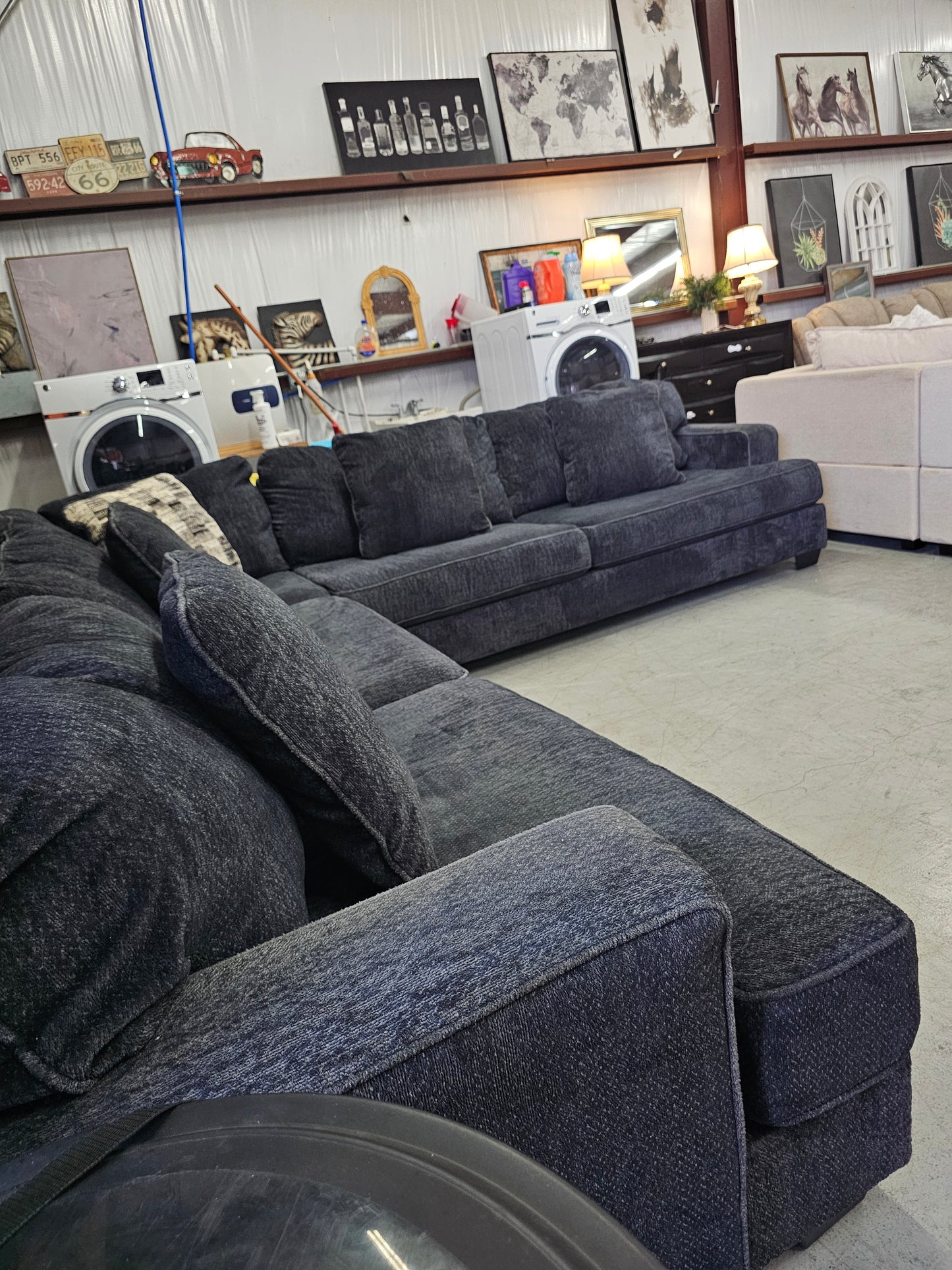 Large Cozy Ashley Furniture Sectional Couch - D83