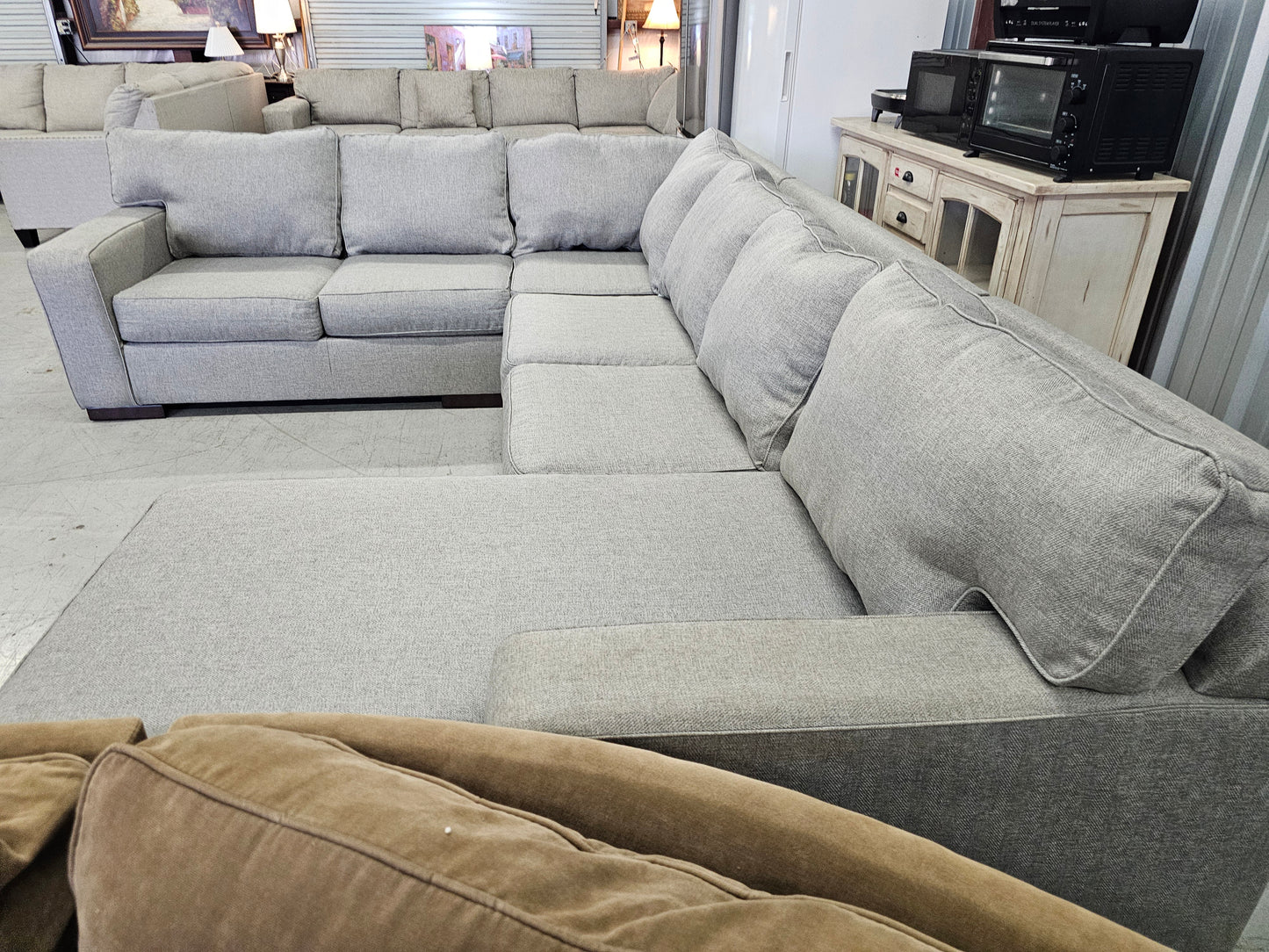 Gray U-Shaped Sectional Couch with Chaise by Ashley Furniture - D82