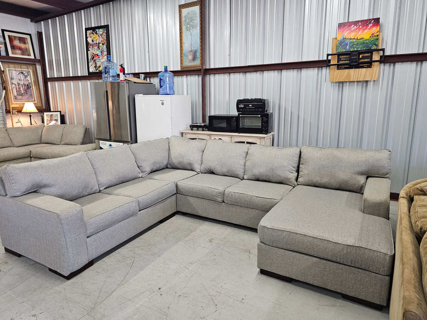 Gray U-Shaped Sectional Couch with Chaise by Ashley Furniture - D82