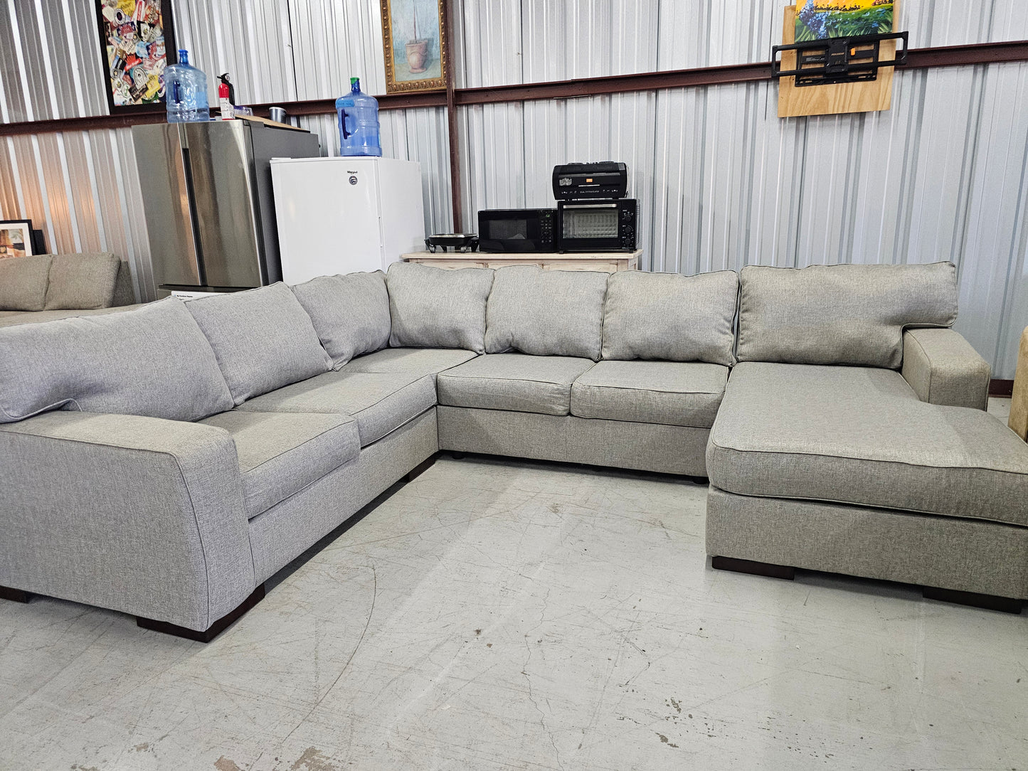 Gray U-Shaped Sectional Couch with Chaise by Ashley Furniture - D82