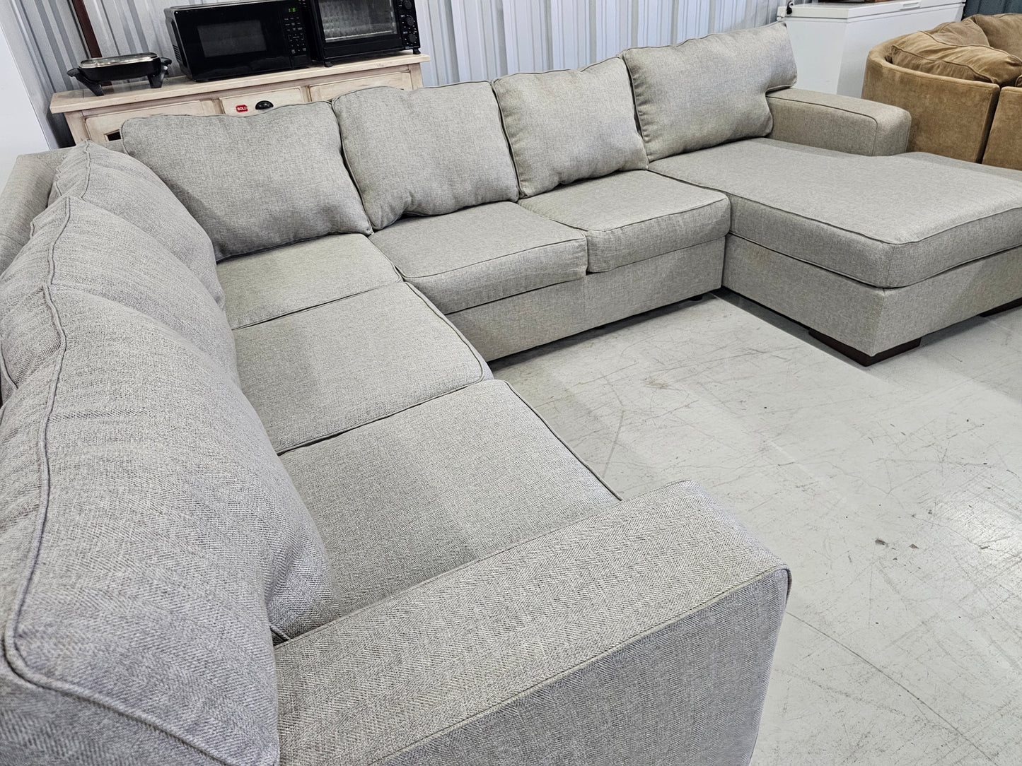 Gray U-Shaped Sectional Couch with Chaise by Ashley Furniture - D82