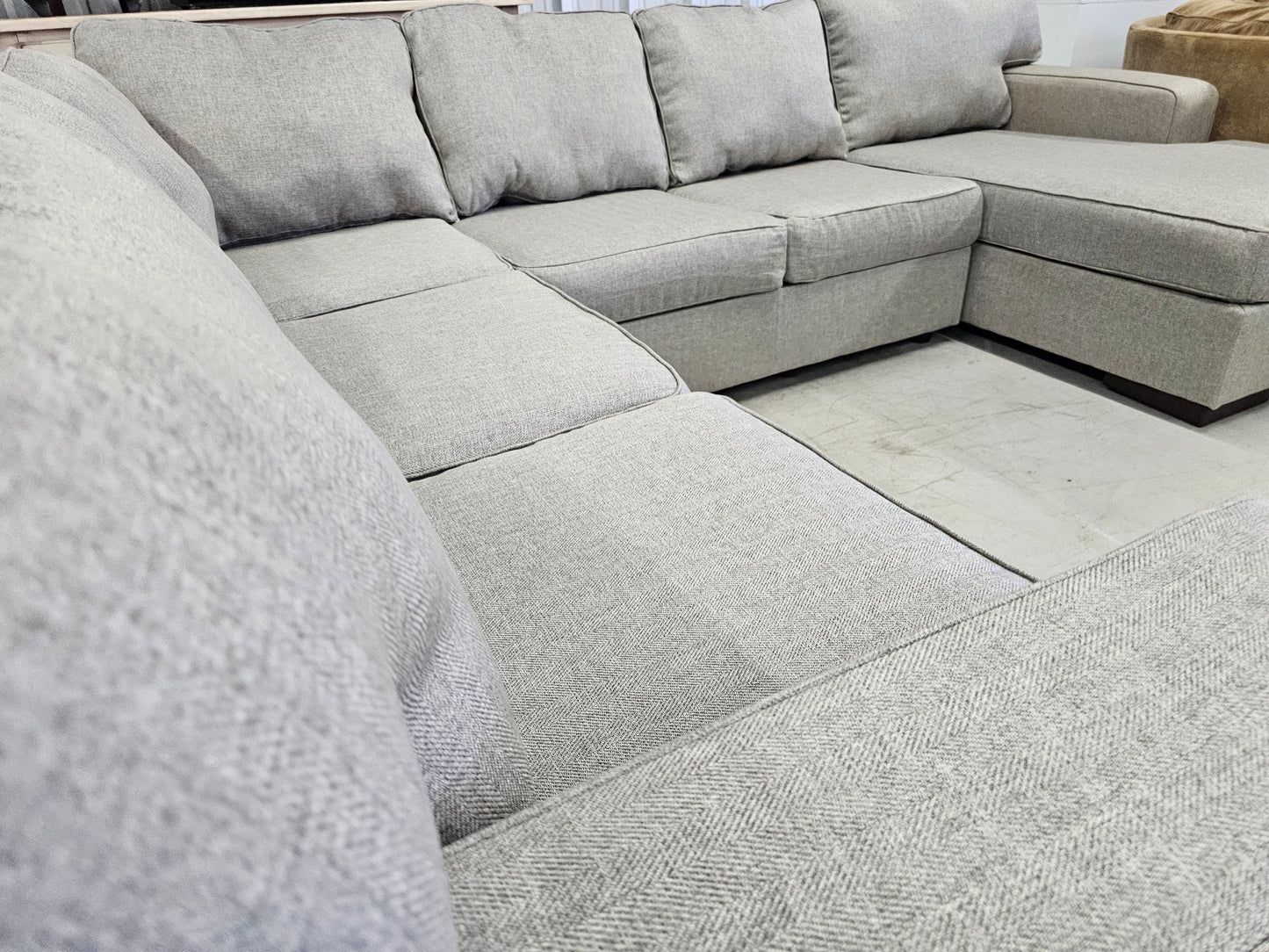 Gray U-Shaped Sectional Couch with Chaise by Ashley Furniture - D82