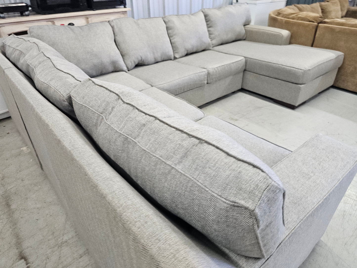 Gray U-Shaped Sectional Couch with Chaise by Ashley Furniture - D82