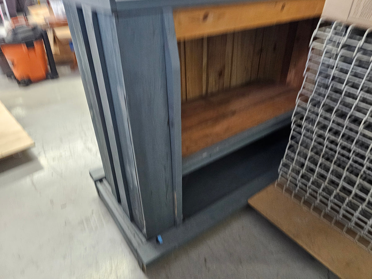 Rustic Blue Wood Home Bar / Counter – 52" Wide - misc3