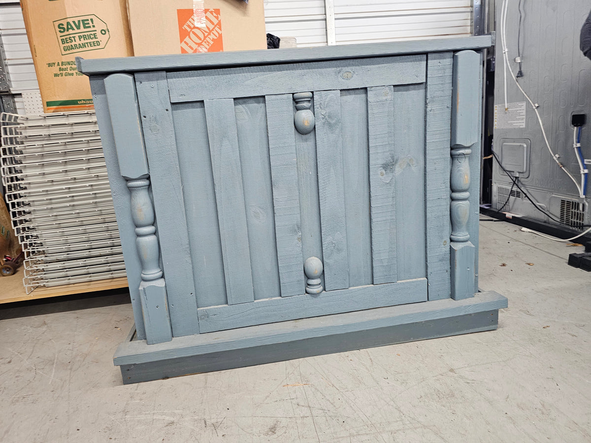 Rustic Blue Wood Home Bar / Counter – 52" Wide - misc3