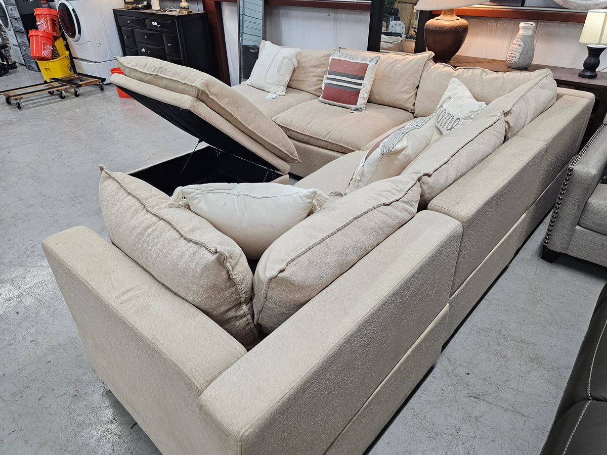 Modular Beige Ashley Furniture Sectional Couch - D84