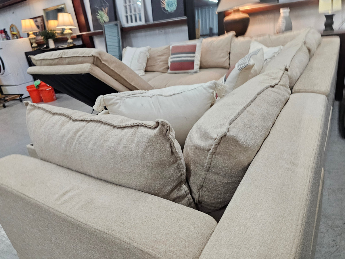 Modular Beige Ashley Furniture Sectional Couch - D84
