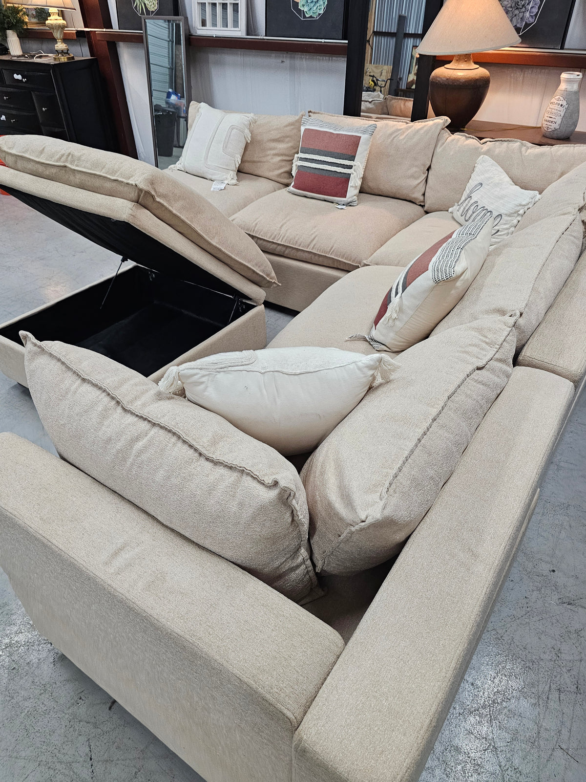 Modular Beige Ashley Furniture Sectional Couch - D84