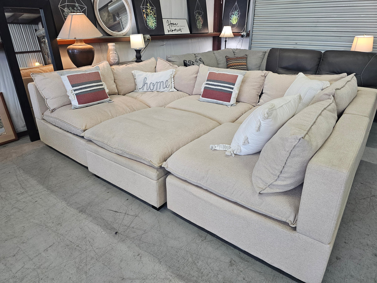 Modular Beige Ashley Furniture Sectional Couch - D84