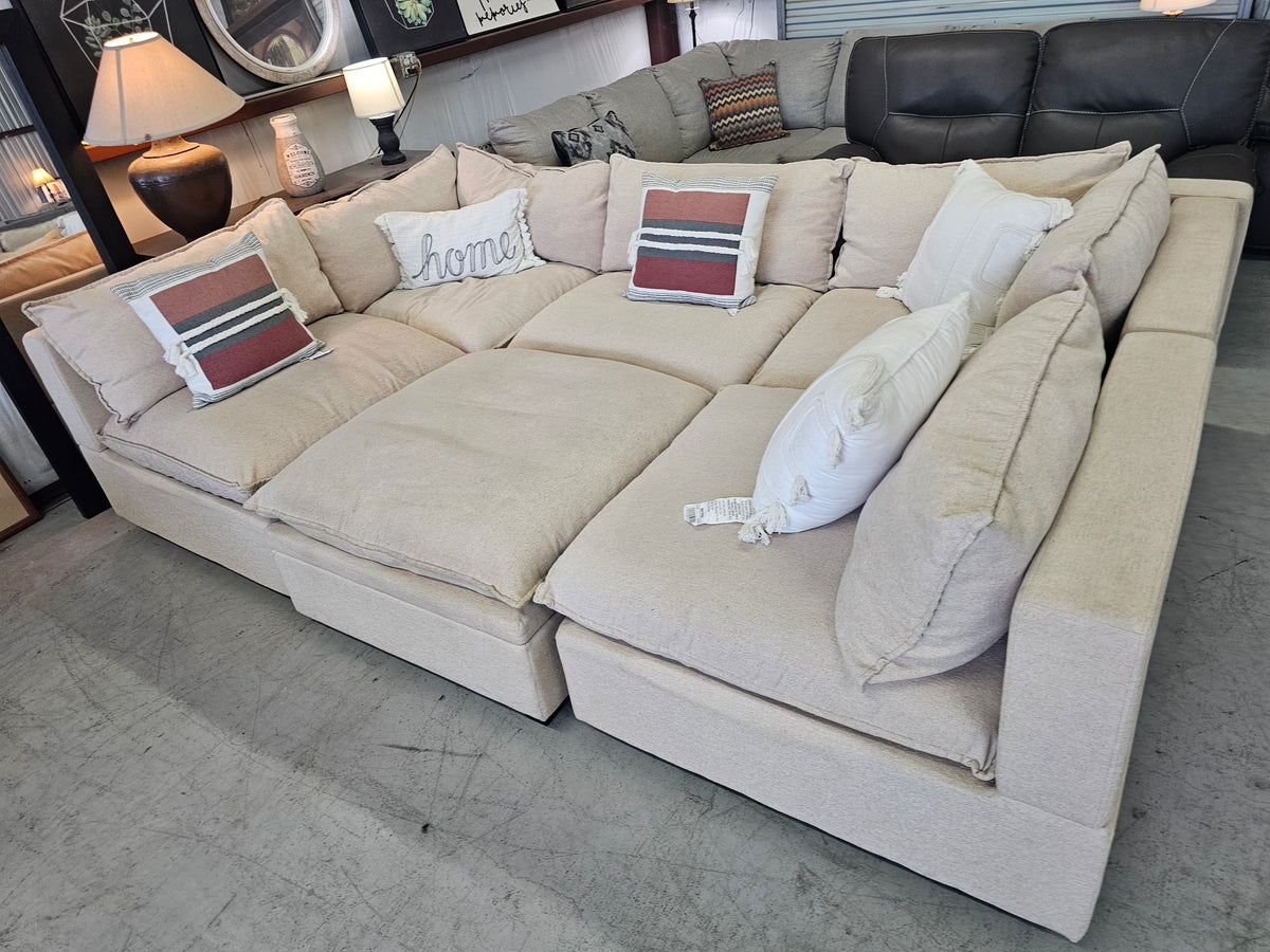 Modular Beige Ashley Furniture Sectional Couch - D84