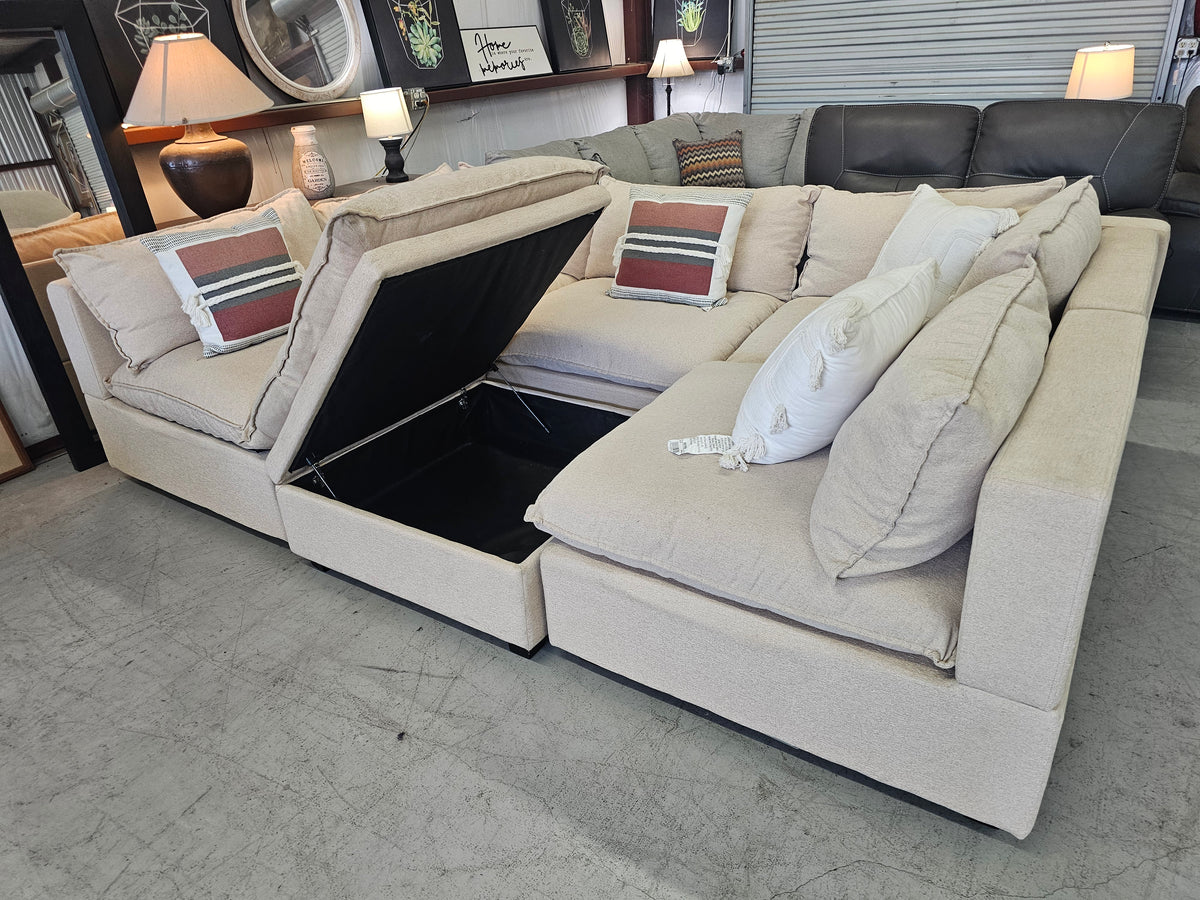 Modular Beige Ashley Furniture Sectional Couch - D84