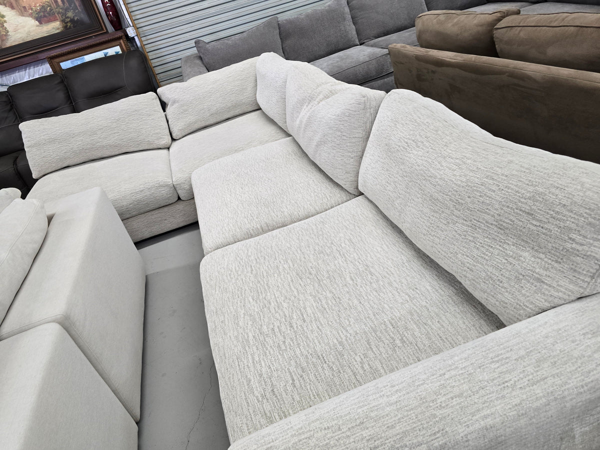 Light Beige Cindy Crawford Sectional Couch - D104