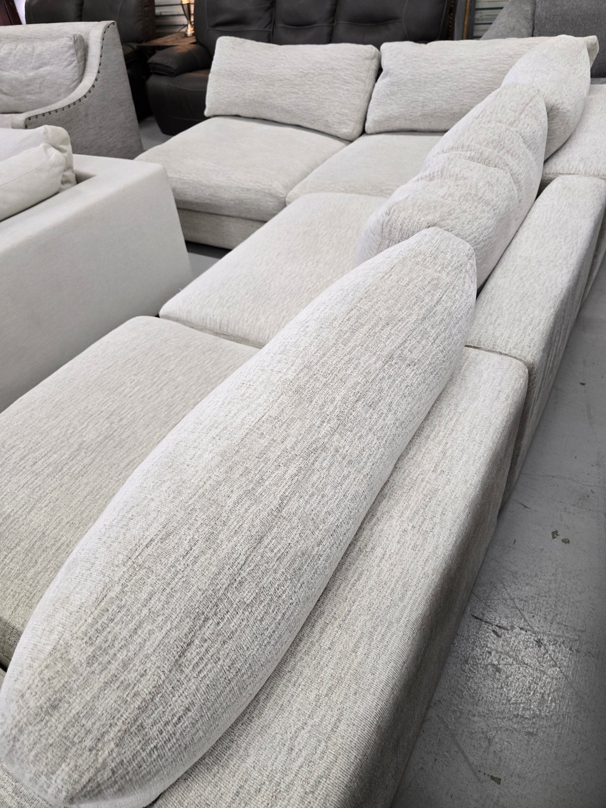 Light Beige Cindy Crawford Sectional Couch - D104