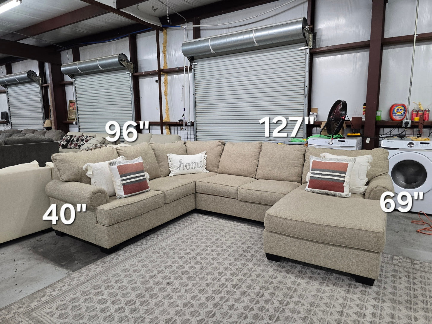Beautiful Beige Sectional Couch   🚛 CAN DELIVER TODAY 🚚