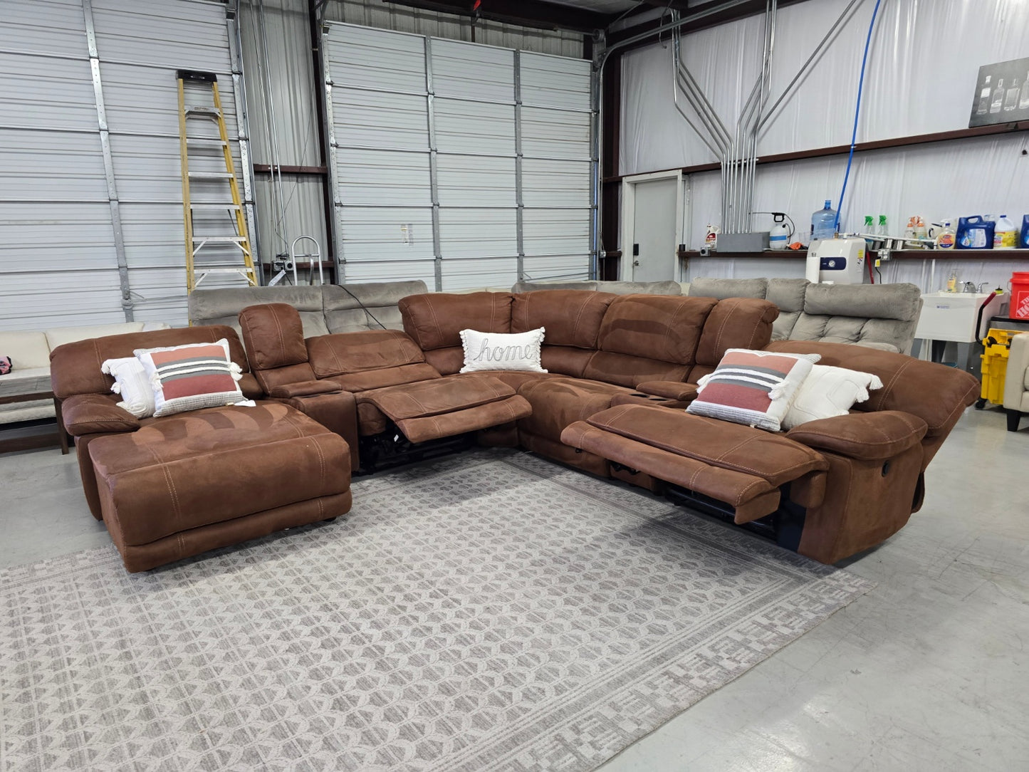 Reclining Brown Sectional Couch With Chase Lounge 🚛 CAN DELIVER TODAY 🚚