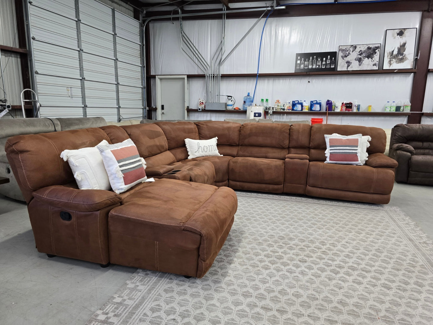 Reclining Brown Sectional Couch With Chase Lounge 🚛 CAN DELIVER TODAY 🚚