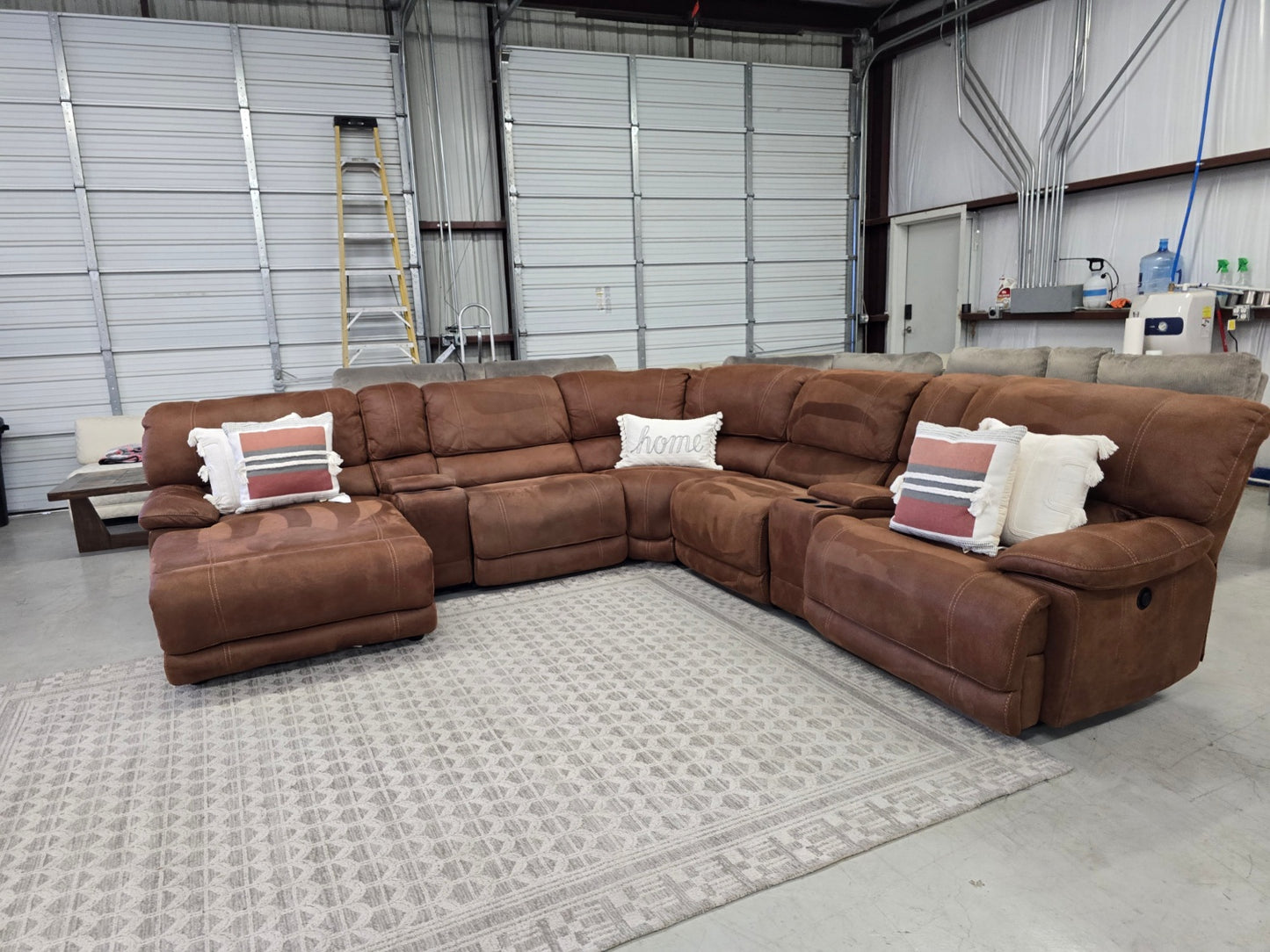 Reclining Brown Sectional Couch With Chase Lounge 🚛 CAN DELIVER TODAY 🚚