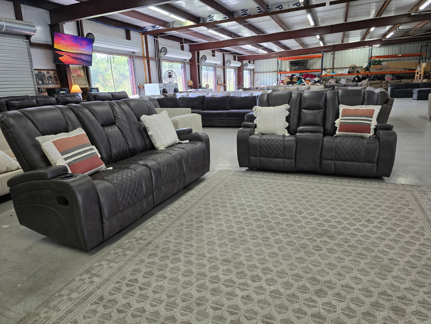 Gray Theater Style Love Seat [ONLY] For Sale with 🚛 FAST SAME DAY DELIVERY! 🚚