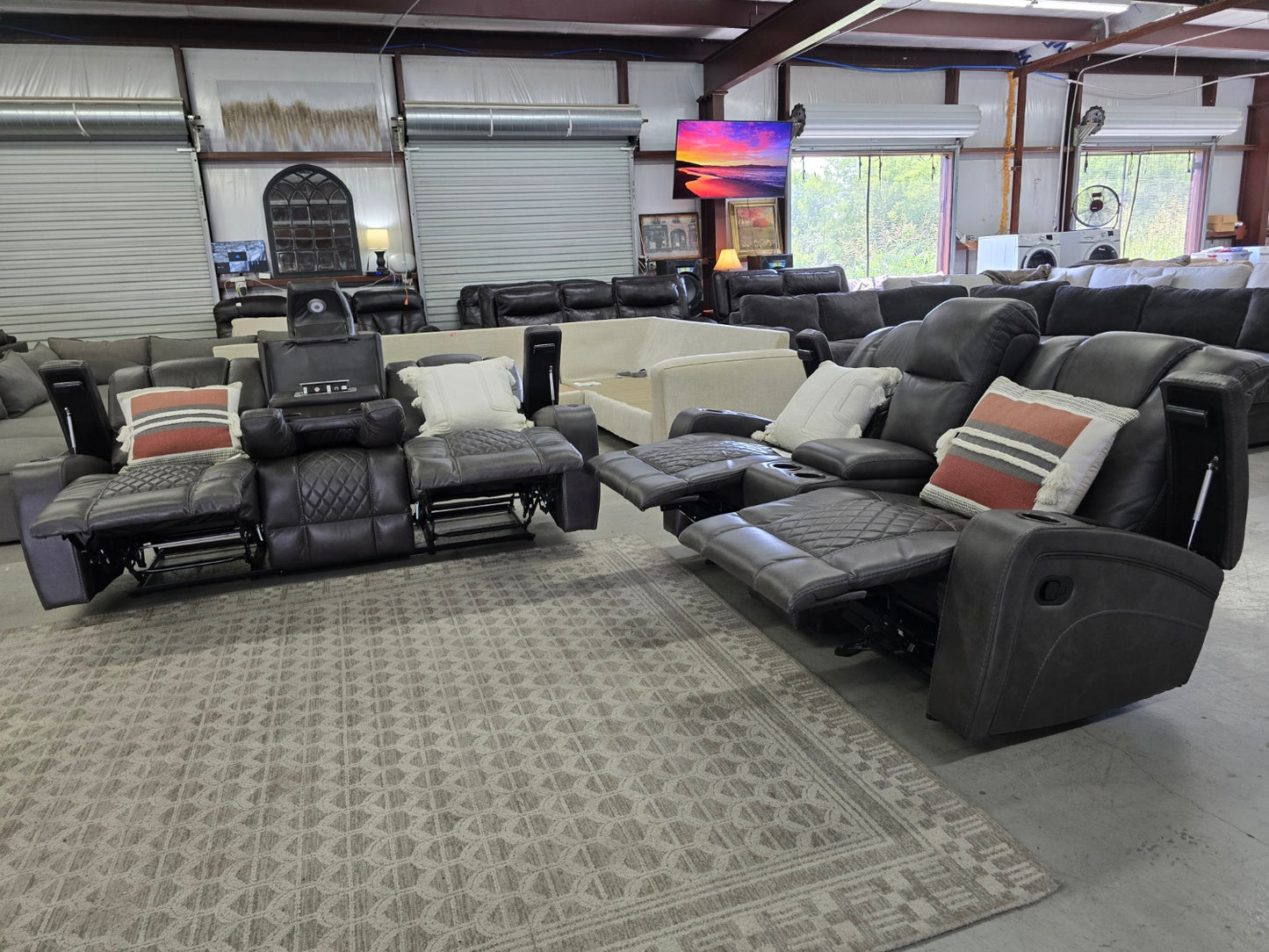 Gray Theater Style Love Seat [ONLY] For Sale with 🚛 FAST SAME DAY DELIVERY! 🚚