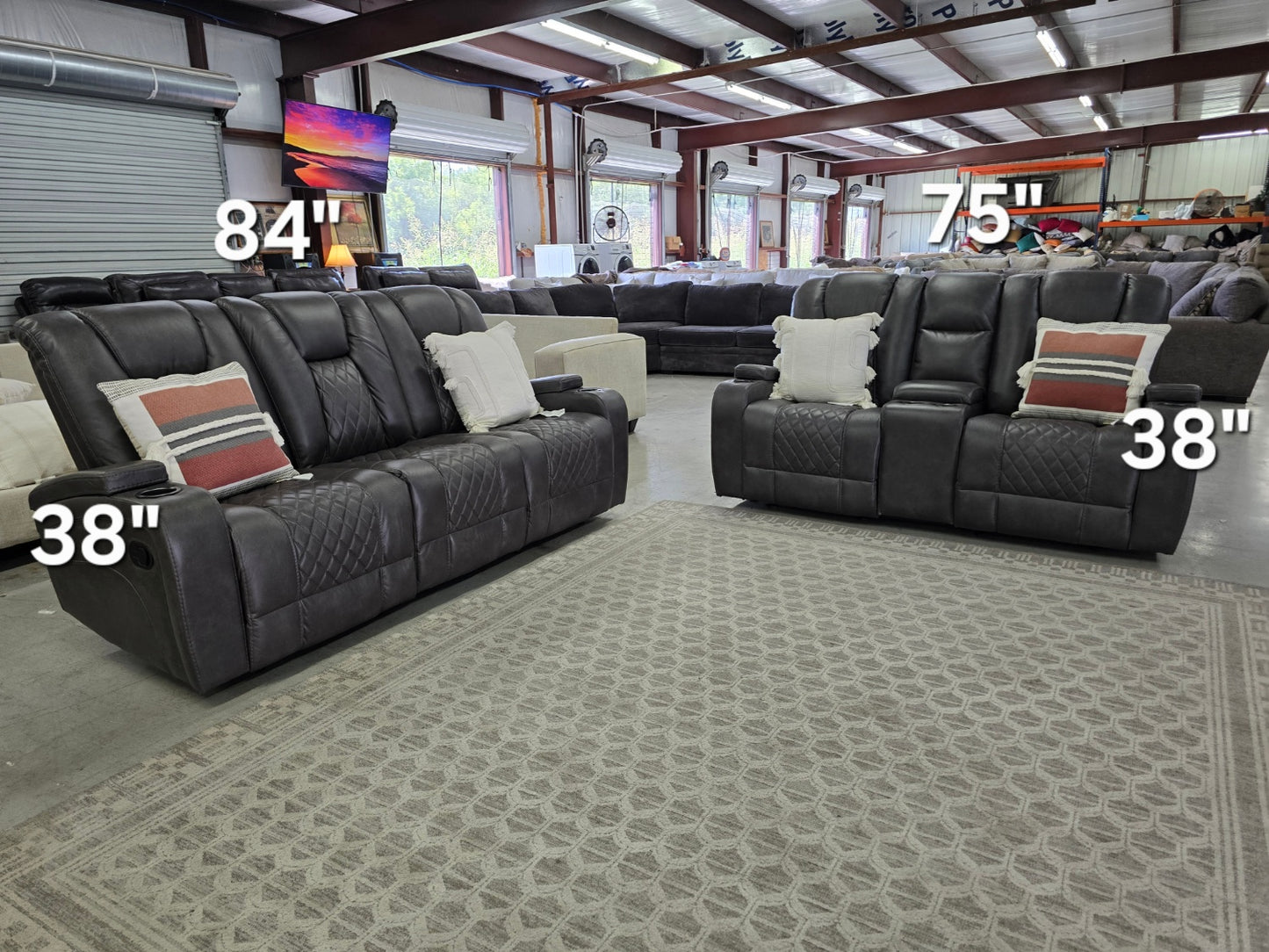 Gray Theater Style Love Seat [ONLY] For Sale with 🚛 FAST SAME DAY DELIVERY! 🚚