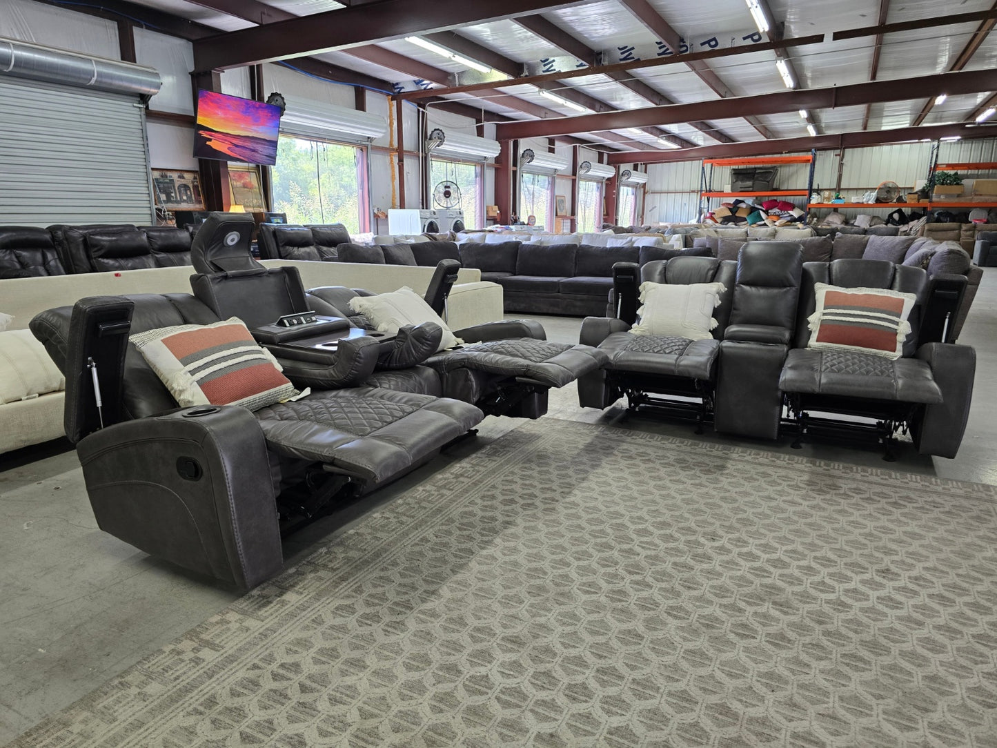Gray Theater Style Love Seat [ONLY] For Sale with 🚛 FAST SAME DAY DELIVERY! 🚚