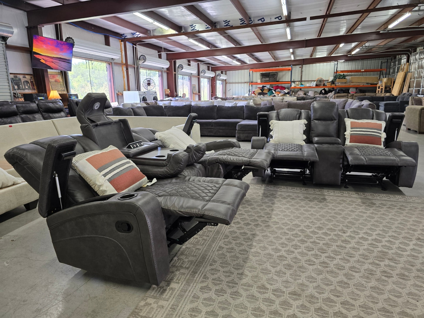 Gray Theater Style Love Seat [ONLY] For Sale with 🚛 FAST SAME DAY DELIVERY! 🚚