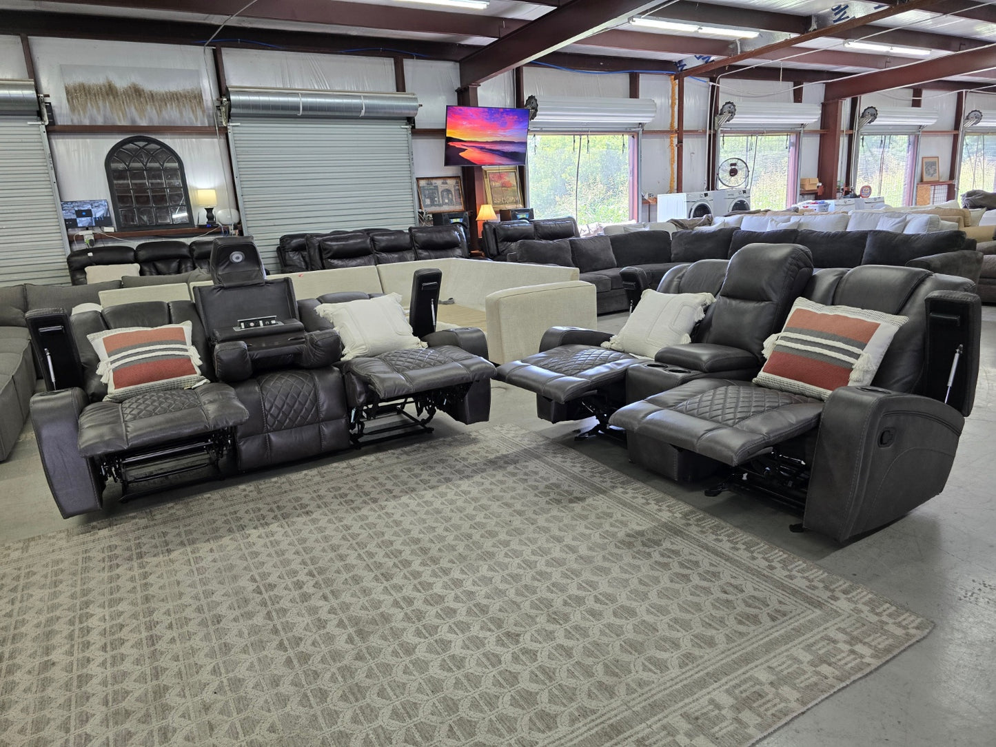 Gray Theater Style Love Seat [ONLY] For Sale with 🚛 FAST SAME DAY DELIVERY! 🚚